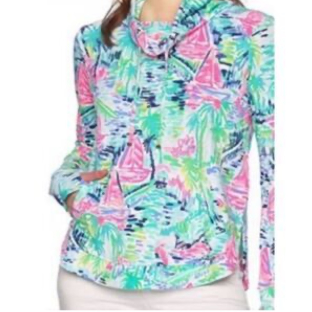 Lilly Pulitzer Fletcher Popover Pullover Sweatshirt “Salt in the Air" print - Picture 3 of 12